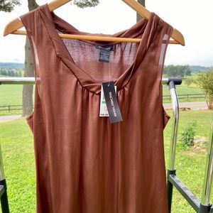Spense Brown Sleeveless Blouse
